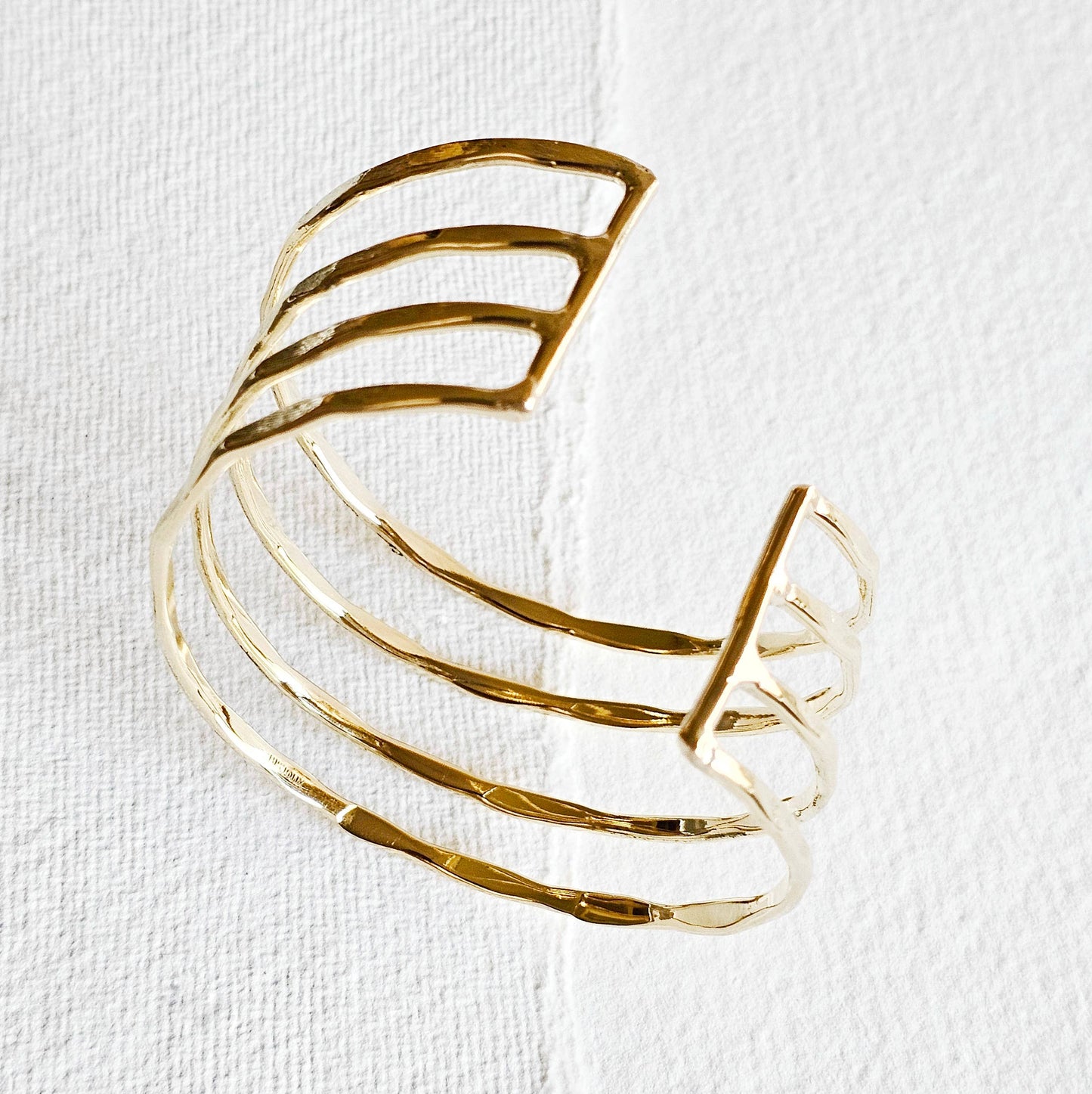 Brass multi layered wire cuff bracelet bohemian style