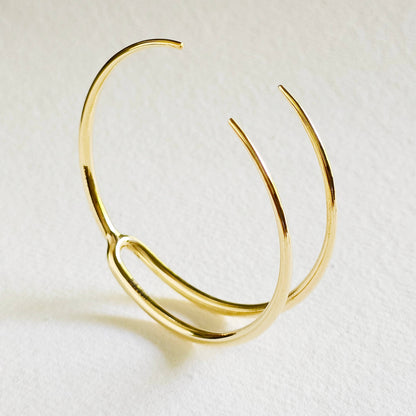 Brass cuff bracelet triple spike wrap