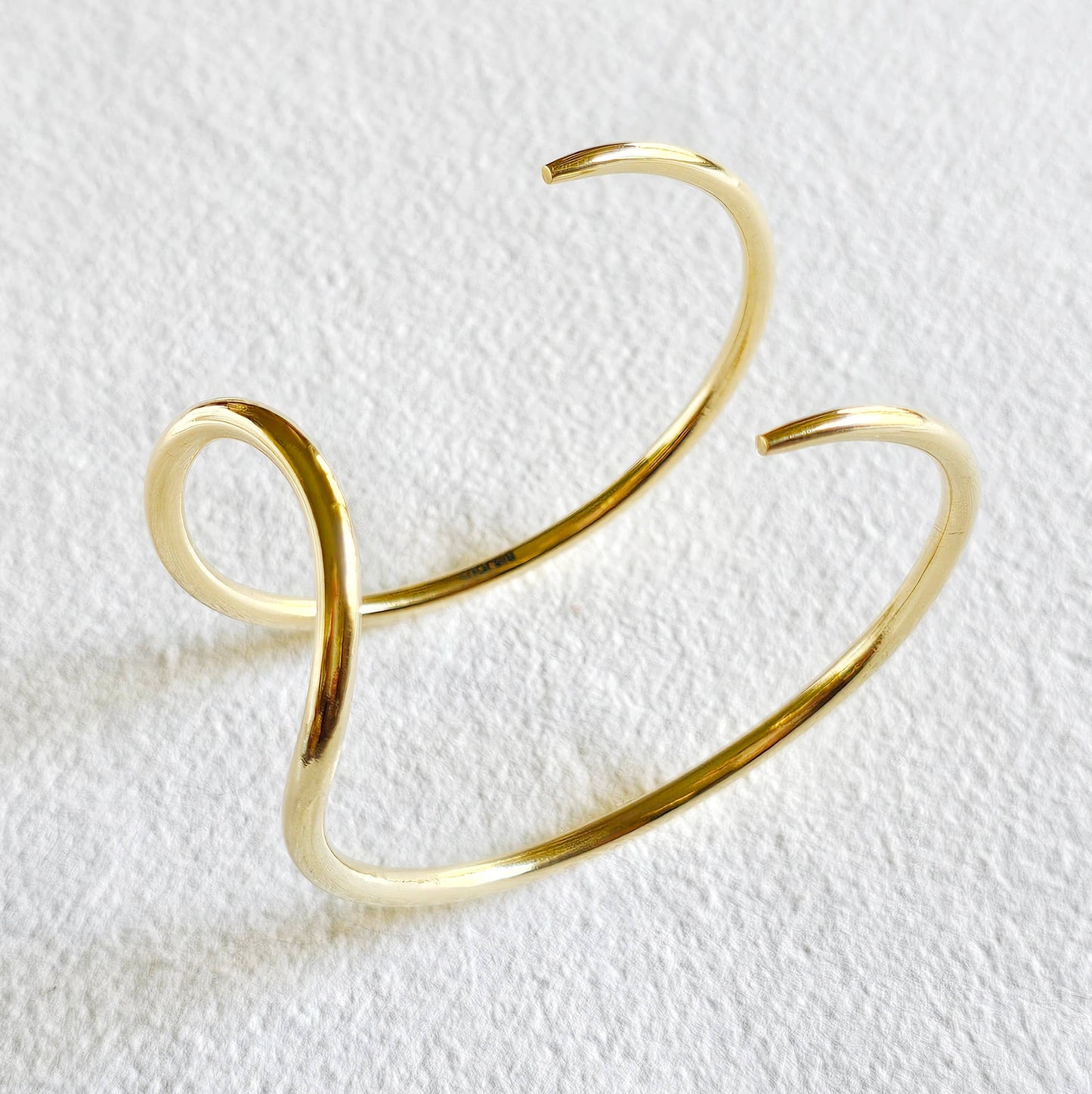 Brass cuff bracelet double spike wrap