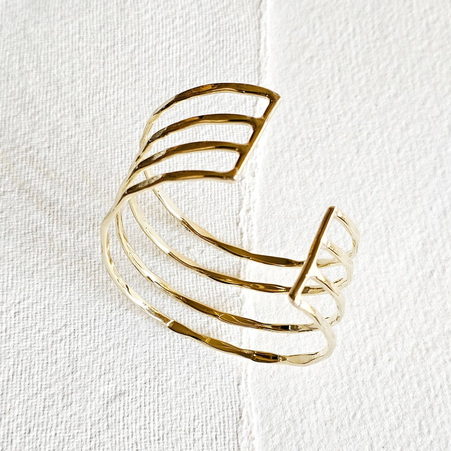 Brass multi layered wire cuff bracelet bohemian style