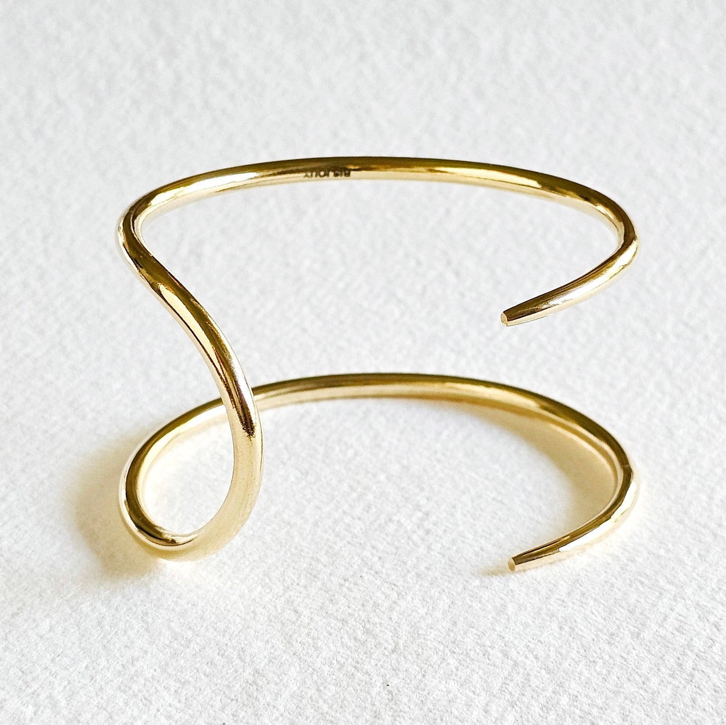 Brass cuff bracelet double spike wrap