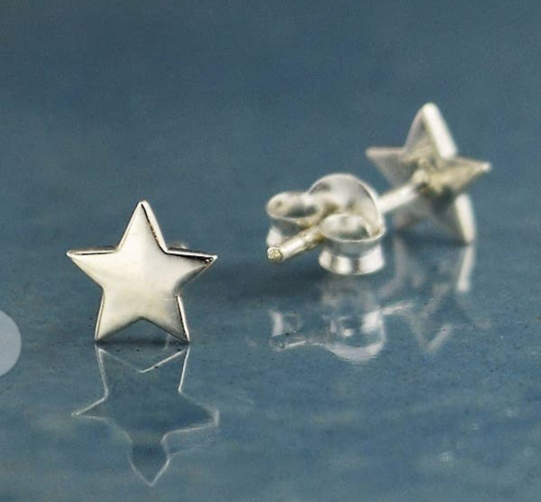 Sterling Silver Star Post Earrings