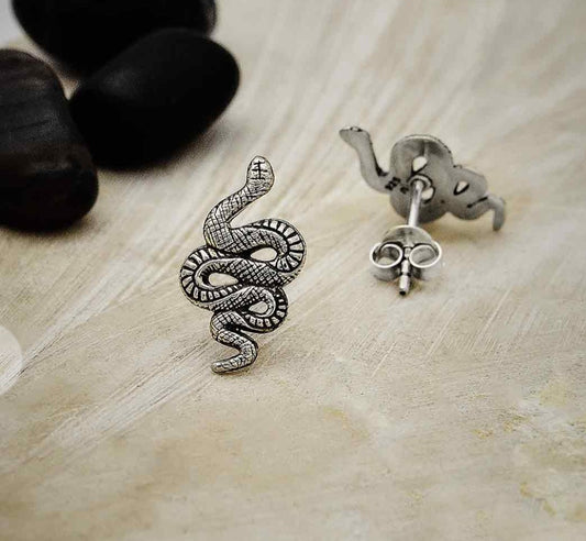 Sterling Silver Snake Post Earrings