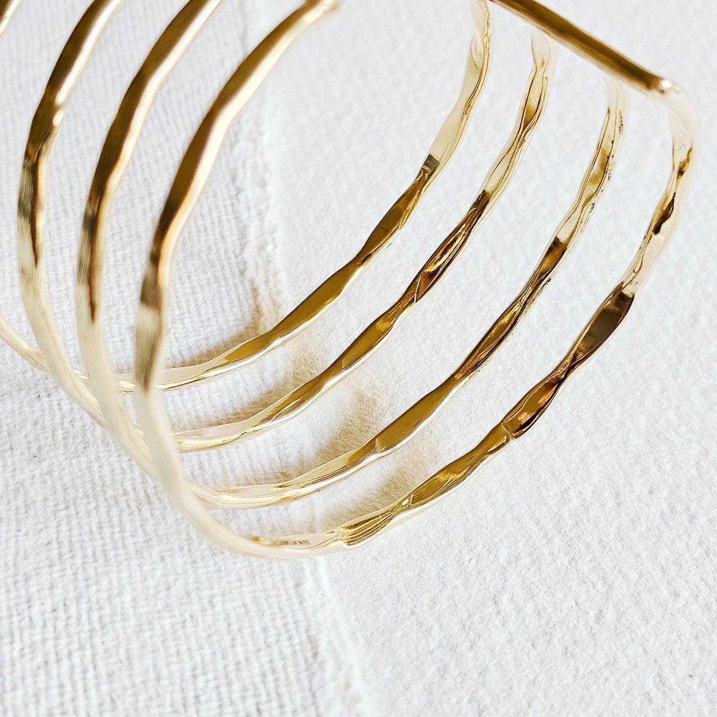 Brass multi layered wire cuff bracelet bohemian style
