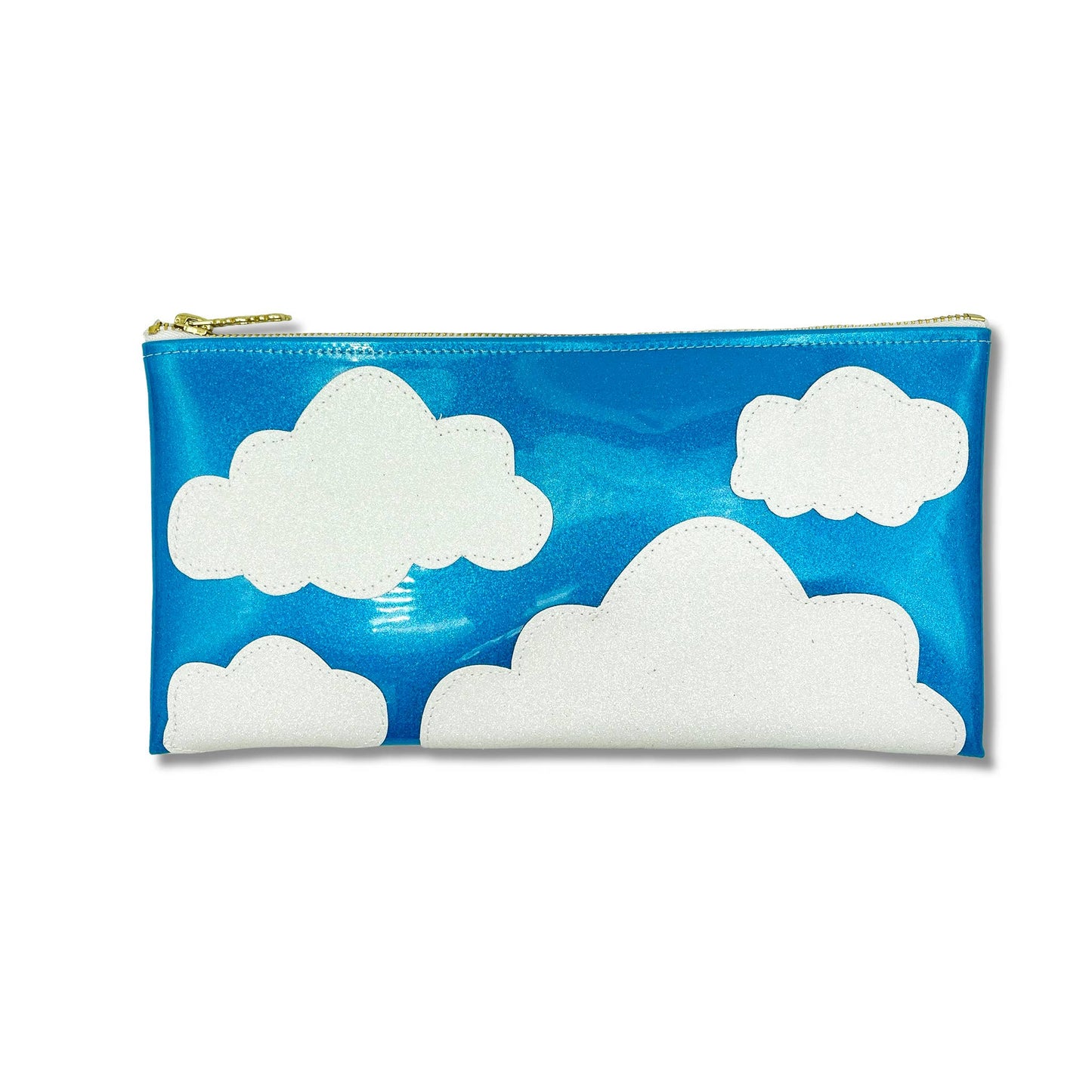 Dreamy Sky Blue & White Glitter Cloud Clutch